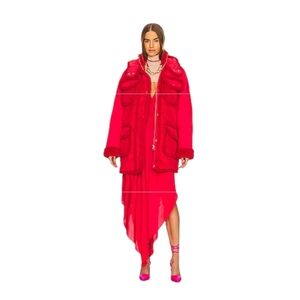 EAVE Red  Oversized Teddy Jacket for Women Size S NWOT.